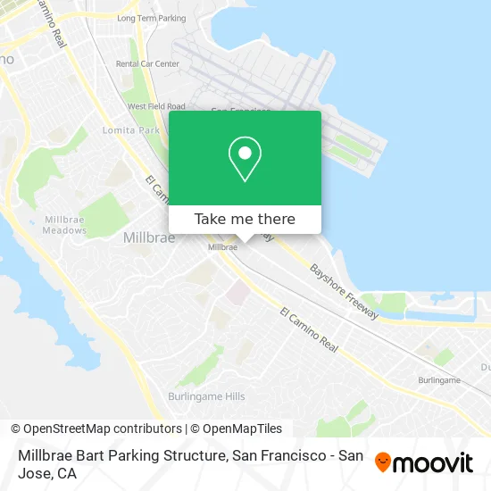 Millbrae Bart Parking Structure map