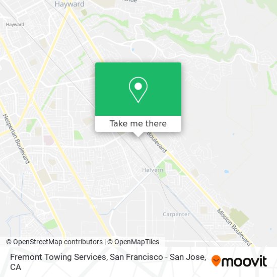 Fremont Towing Services map