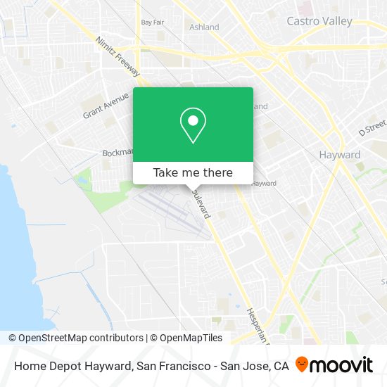 Home Depot Hayward map