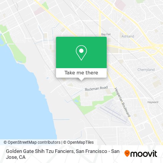 Golden Gate Shih Tzu Fanciers map