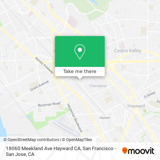 18060 Meekland Ave Hayward CA map