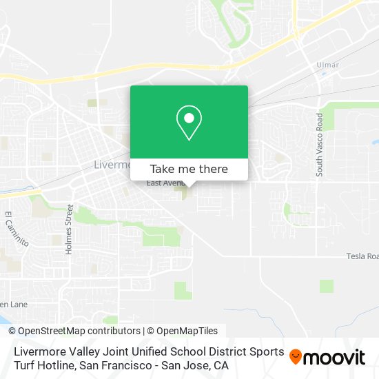 Mapa de Livermore Valley Joint Unified School District Sports Turf Hotline