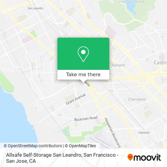 Allsafe Self-Storage San Leandro map