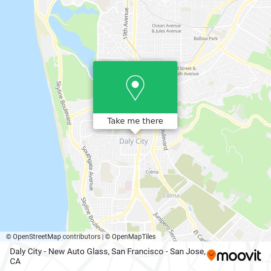 Mapa de Daly City - New Auto Glass