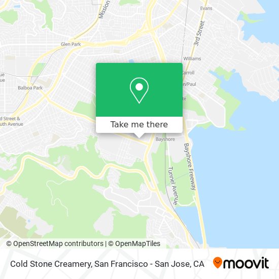Mapa de Cold Stone Creamery