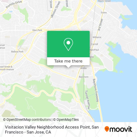 Mapa de Visitacion Valley Neighborhood Access Point