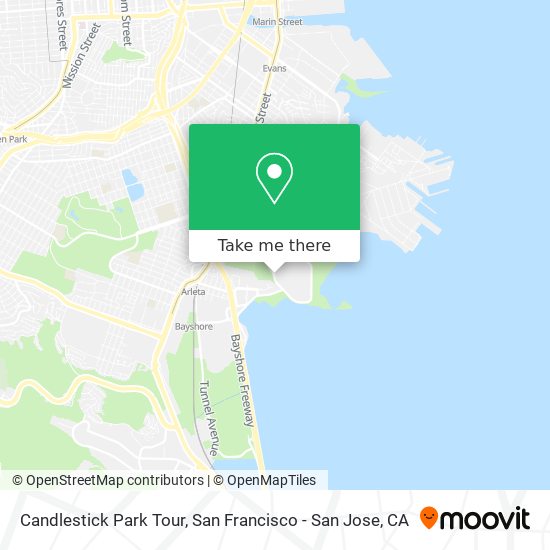 Mapa de Candlestick Park Tour