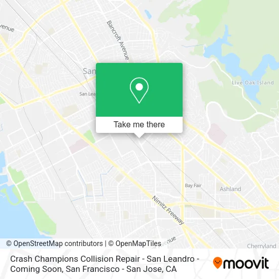 Crash Champions Collision Repair - San Leandro - Coming Soon map