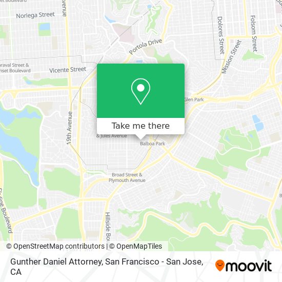 Gunther Daniel Attorney map