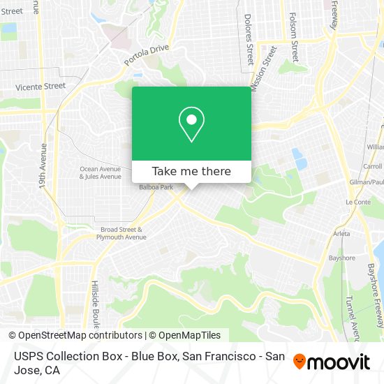 USPS Collection Box - Blue Box map