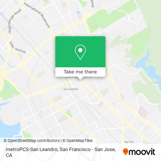 Mapa de metroPCS-San Leandro