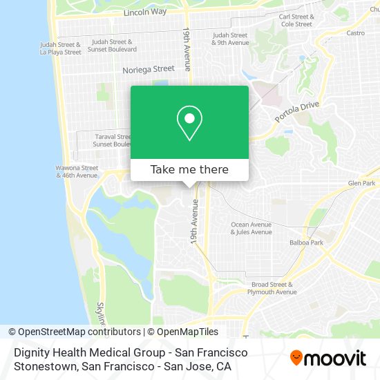 Mapa de Dignity Health Medical Group - San Francisco Stonestown