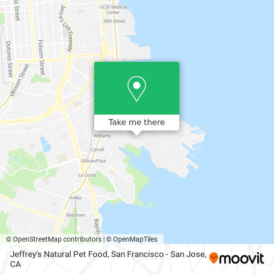 Jeffrey's Natural Pet Food map