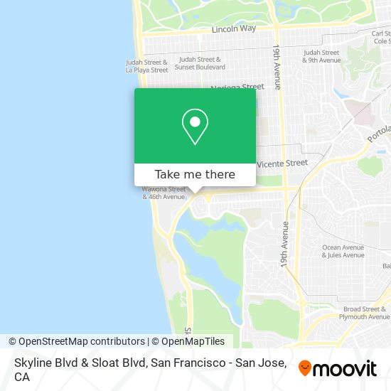 Skyline Blvd & Sloat Blvd map