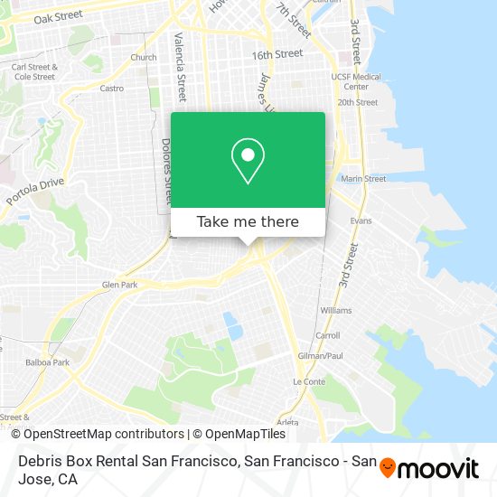 Mapa de Debris Box Rental San Francisco