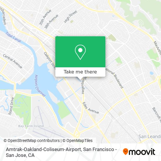 Mapa de Amtrak-Oakland-Coliseum-Airport
