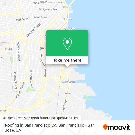 Roofing in San Francisco CA map