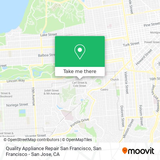 Mapa de Quality Appliance Repair San Francisco