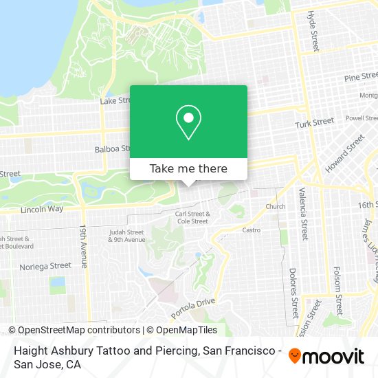 Mapa de Haight Ashbury Tattoo and Piercing