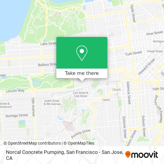 Norcal Concrete Pumping map