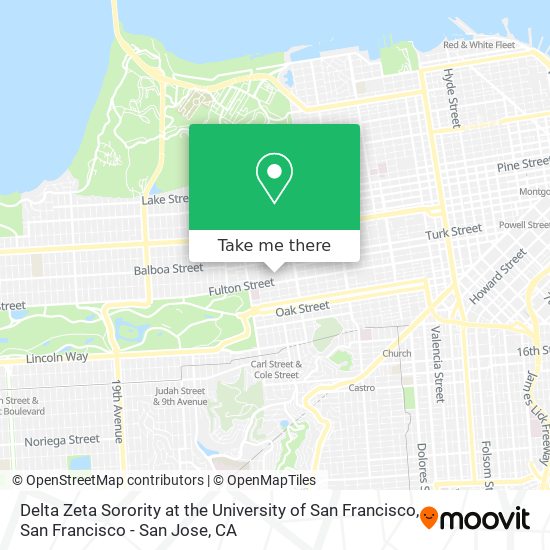 Mapa de Delta Zeta Sorority at the University of San Francisco