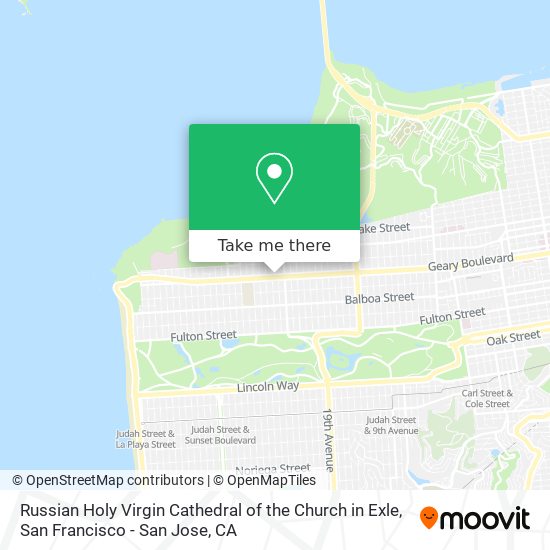 Russian Holy Virgin Cathedral of the Church in Exle map