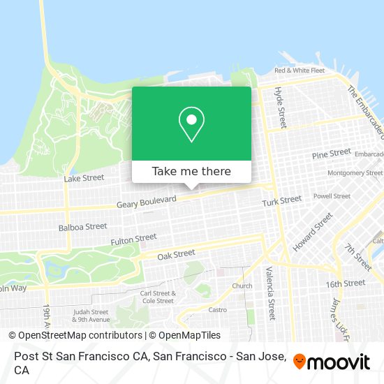 Post St San Francisco CA map