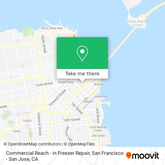 Mapa de Commercial Reach - in Freezer Repair