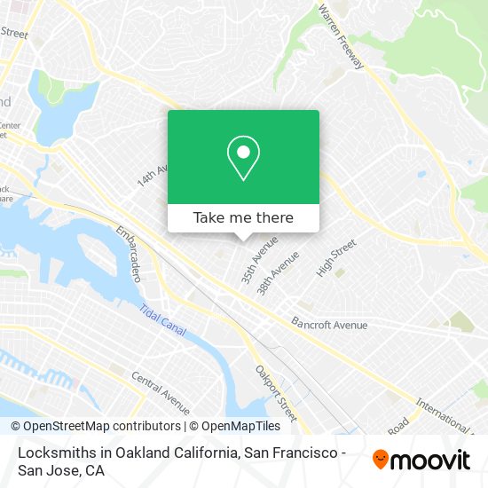 Locksmiths in Oakland California map