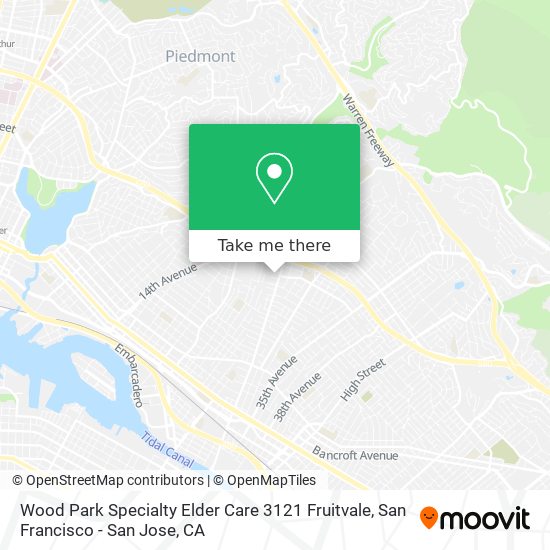 Wood Park Specialty Elder Care 3121 Fruitvale map