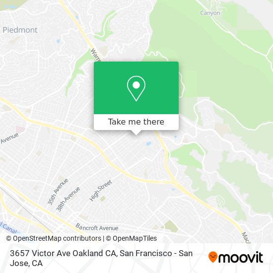 Mapa de 3657 Victor Ave Oakland CA