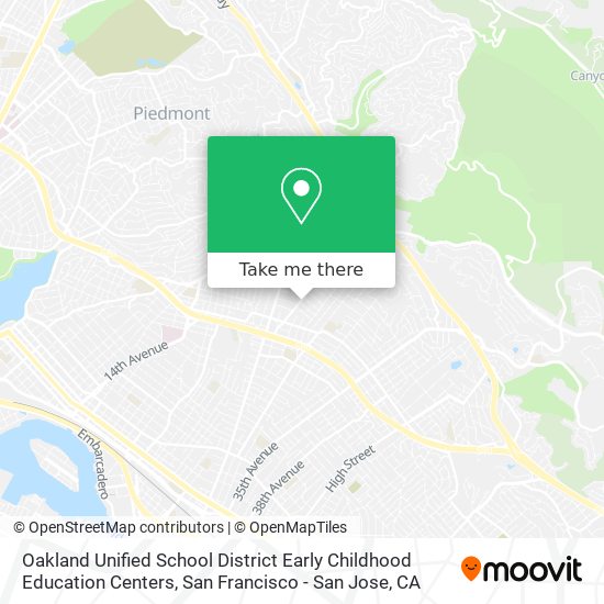 Mapa de Oakland Unified School District Early Childhood Education Centers