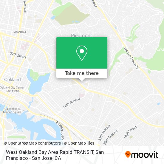 West Oakland Bay Area Rapid TRANSIT map