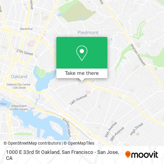 1000 E 33rd St Oakland map