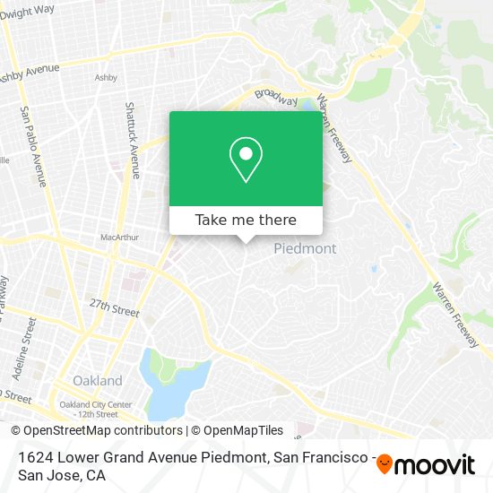 Mapa de 1624 Lower Grand Avenue Piedmont