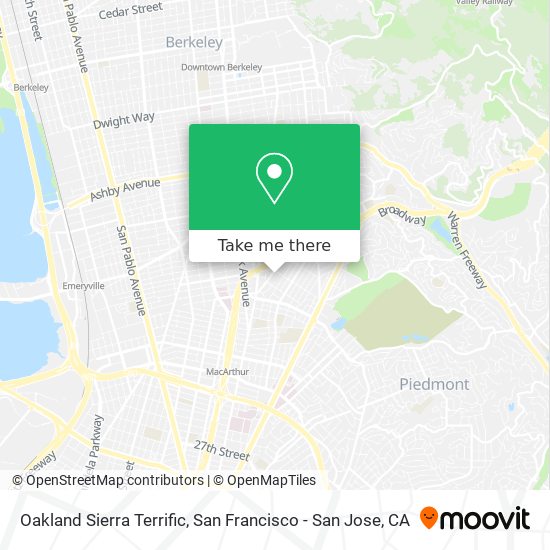 Mapa de Oakland Sierra Terrific