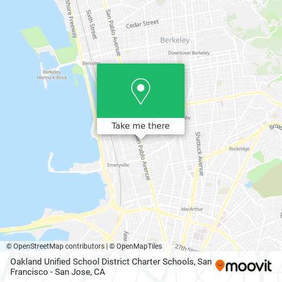 Mapa de Oakland Unified School District Charter Schools