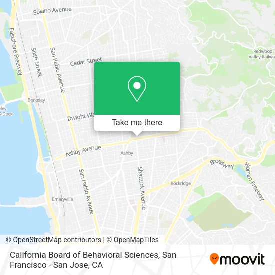 California Board of Behavioral Sciences map