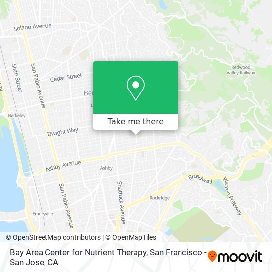 Bay Area Center for Nutrient Therapy map