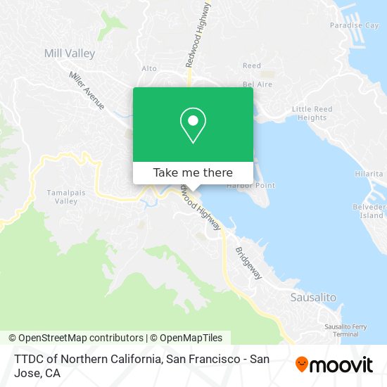 Mapa de TTDC of Northern California