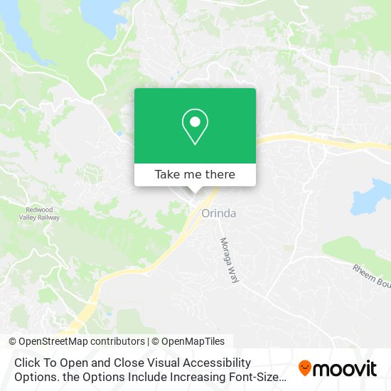 Mapa de Click To Open and Close Visual Accessibility Options. the Options Include Increasing Font-Size and