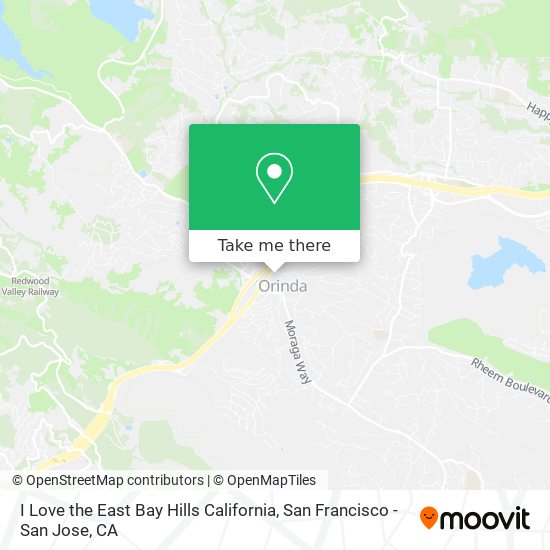 I Love the East Bay Hills California map