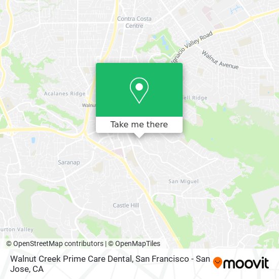 Mapa de Walnut Creek Prime Care Dental