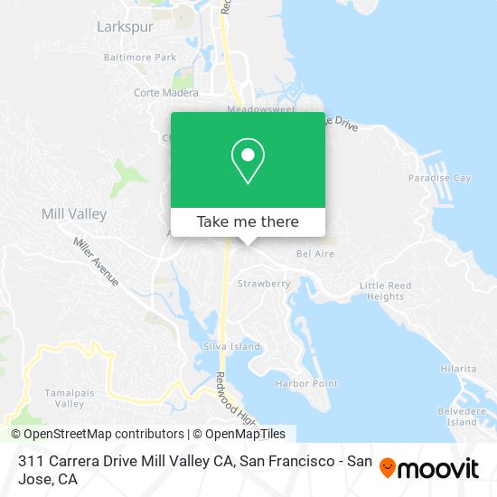 311 Carrera Drive Mill Valley CA map