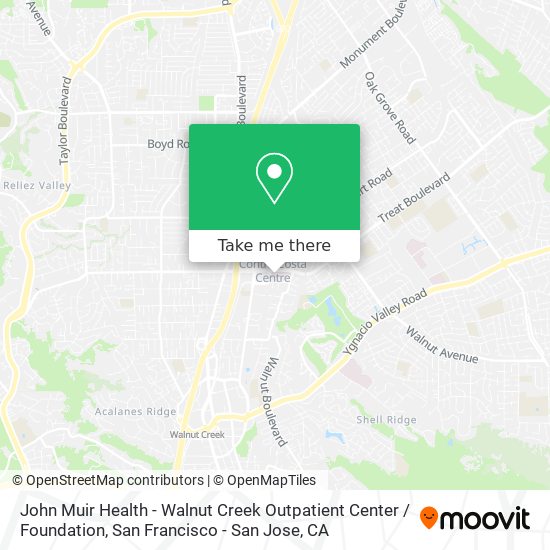 Mapa de John Muir Health - Walnut Creek Outpatient Center / Foundation