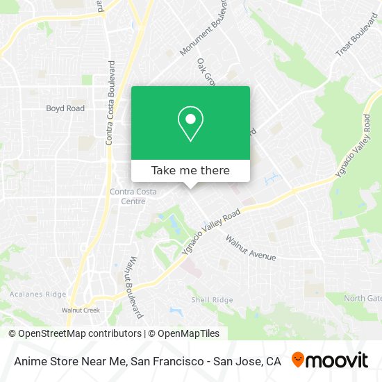How to get to Anime Store Near Me in Walnut Creek by Bus or BART?