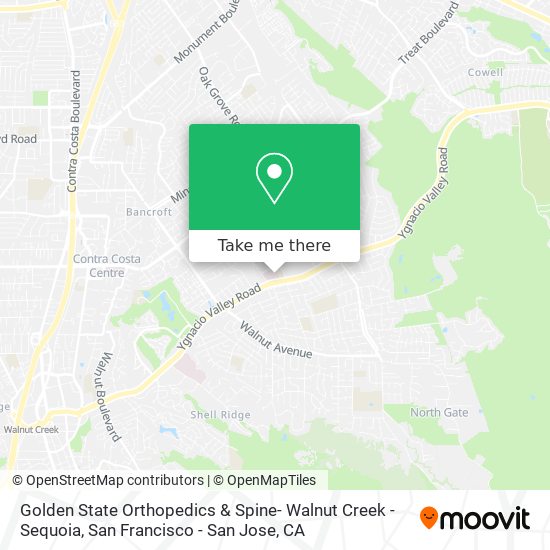 Golden State Orthopedics & Spine- Walnut Creek - Sequoia map