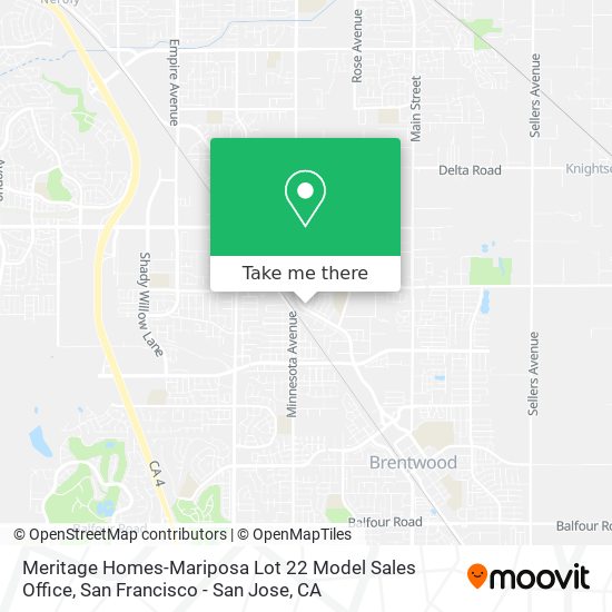 Meritage Homes-Mariposa Lot 22 Model Sales Office map