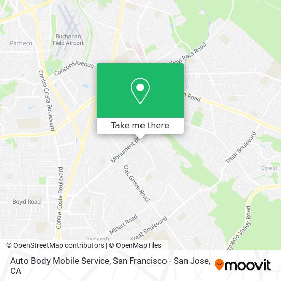 Auto Body Mobile Service map