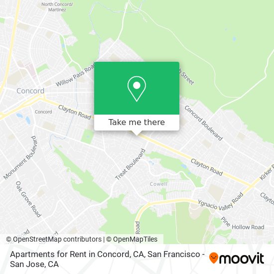 Mapa de Apartments for Rent in Concord, CA